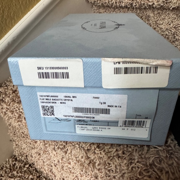 Prada Crystal-embellished V-cut Suede Mules In Black, never worn, size 38 - Picture 2 of 6